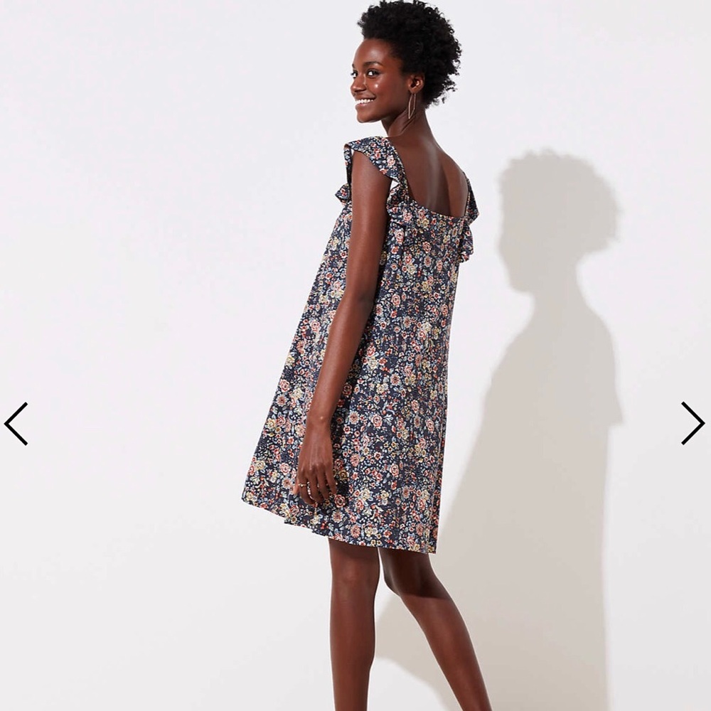 🆕 LOFT ROSE GARDEN FLUTTER SWING DRESS XL - Picture 3 of 6